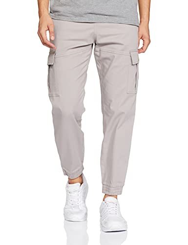 Amazon Brand – Symbol Men’s Stretchable Cargo Jogger Pants | Chinos | Casual Trousers (Slim Fit) (Ash_36)