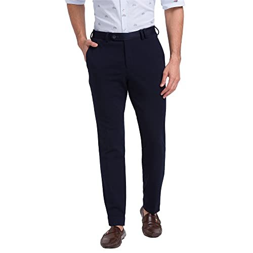 Park Avenue Active Fit Dark Blue Trouser for Men
