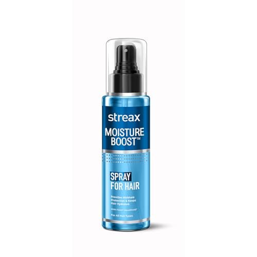 Streax Moisture Boost Spray Hair Serum for Dry Frizzy Hair – 50 ml | Hair Styling Serum for Women & Men | Hydrating, Frizz Free, Smooth & Silky finish I With Fision AquaShield
