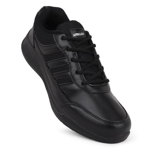 Appalon School Shoes Kids/Adults Uniform Shoe NKV | EVA Sole and Remixe Upper Shoes For Girl & Boy Stylish | Sports/Casual Shoes For Boys, Girls | Classic Lace-Up Comfort and Durability | All Day Comfortable (UK Footwear Size System, Big Kid, Men, Alpha, Medium, Medium)