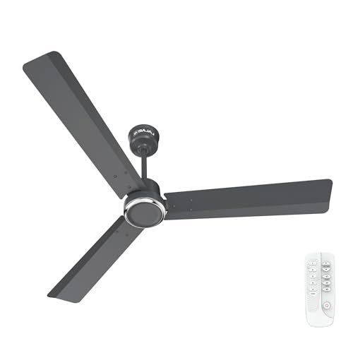 Bajaj Classico Sleek Plus 5S 1200MM (48”) BLDC Ceiling Fan with Remote | BEE 5 Star Rated Energy Efficient | Power Saving | Sleek Compact Design | High Air Delivery |2-Year Warranty |Grey