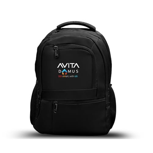 AVITADOMUS Everyday Compact Laptop Backpack with USB Charging Port | 30L | Water-Resistant Slim Office & College Bag | Fits Upto 46cm Laptop | Lightweight, Polyester – Black