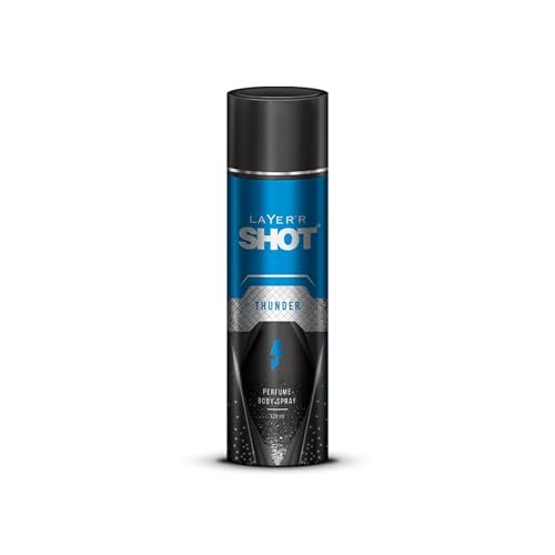 Layer’r Shot Thunder Body Spray for Men 120ml | Long-Lasting Oriental Deodorant | Fresh Bergamot, Mint & Vanilla Notes | Daily Use | Skin-Friendly & IFRA Certified