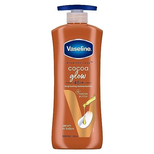 Vaseline Cocoa Glow Serum In Lotion, 600 ml | 100% Pure Cocoa & Shea Butter for Glowing & Soft Skin
