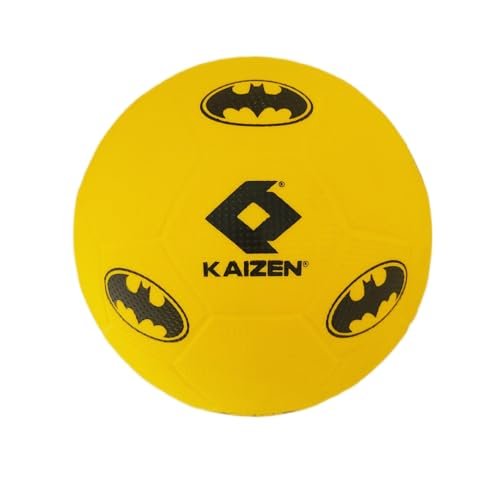 KAIZEN Batman RTM Ball – Size 3 | Roto Moulded PVC Construction | 2 Pattern Design (Black & Yellow)