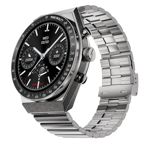 Fire-Boltt Spacewatch 36.3mm (1.43 inch) AMOLED Display, Wireless Charging, Metallic Frame, Stainless Steel Luxury Straps, Complete Health Suite, Bluetooth Calling, Sports Modes