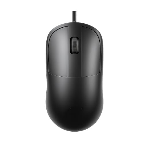 Ant Globe 18 Wired Optical Mouse, USB Type C Computer Mouse with Adjustable 1600 DPI Sensor, Ergonomic Lightweight Corded Office Mouse with 1.2m Cable for Laptop, PC, Desktop,Windows,Mac &Linux, Black