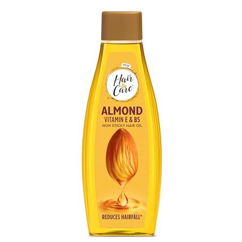 Hair & Care Almond, Vitamin E & B5 Non-Sticky Hair Oil – 500ml | Up to 90% Less Hair Fall | Frizz Control | Smooth & Glossy Hair