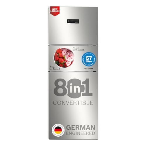 Bosch 302L, 3 Star, MaxFlex Convert Frost Free Triple Door Refrigerator | 8-in-1 Convertible Storage Modes | 57L Extra Convertible Zone | Cool Extend up to 18 hours (CMC33S03NI, Fine Steel)