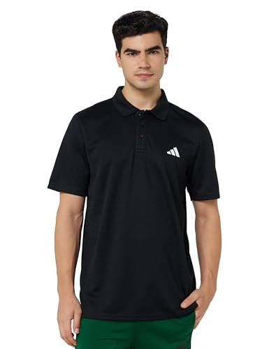Adidas Men Polyester Tr-ES Polo, Training Polo Shirts, Black, X-Small
