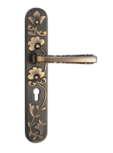Godrej Mortise Lock | Handle Lock Set for Main & Bedroom Door| Arsa Bel 350 mm Plate Handle | 240 mm Eco Lock Body | 60 mm Eco Pin Cylinder 1CK | Antique Brass| 5 Year Warranty