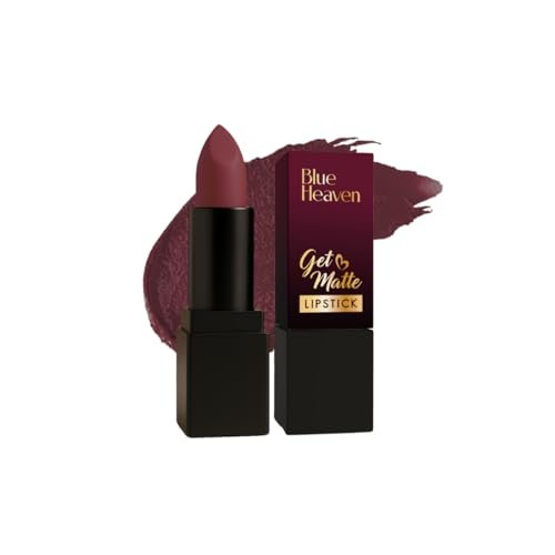 Blue Heaven Get Matte Lipstick | Soft Matte Finish and Lightweight Formula | Intense Pigment | Long-Lasting Lipsticks For Women | 202M| 4gm