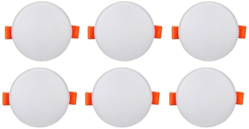 Bajaj Polycarbonate Celesta LED Downlight 3-in-1 Colour | 5W LED Downlight | for Smaller Spaces | Long Life of 25000 Hours (Pack of 6)