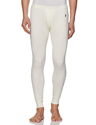 U.S. Polo Assn. Men’s I653 Snug Fit Solid Cotton Viscose Poly Thermal Pant Pack of 1 (I653-283-PL_Ecru_XL)