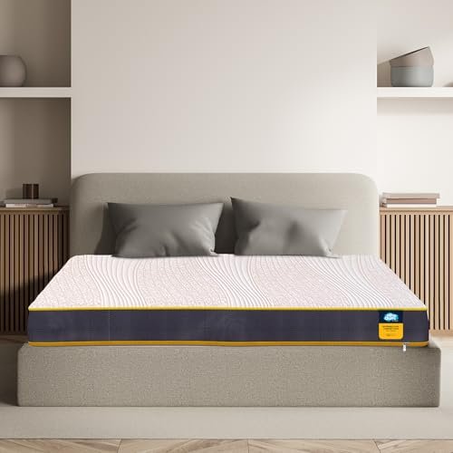 Centuary Mattresses Sleepables | 7 Years Warranty | 6-Inch King Size Dual Comfort Hard and Soft Reversible Roll Pack High Resilience (HR) Foam Mattress (72x72x6)
