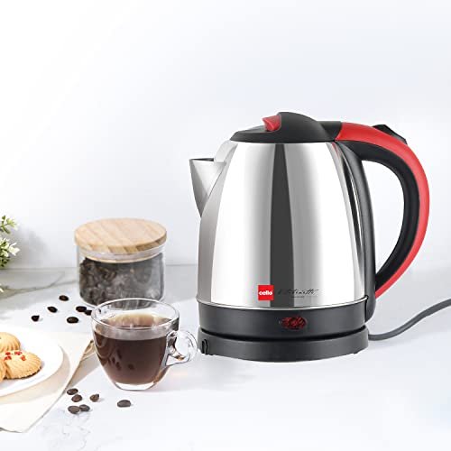 CELLO Stainless Steel Quick Boil Primo 1.5 Litre Electric Kettle Watts, Red, 1350 Watt