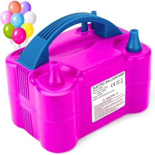 Mini Steps High-Power Electric Balloon Inflator – Dual Nozzles, Fast Inflation for Party Decorations, Wedding & Events, Multi-Color, Acrylonitrile Butadiene Styrene, 1 Piece