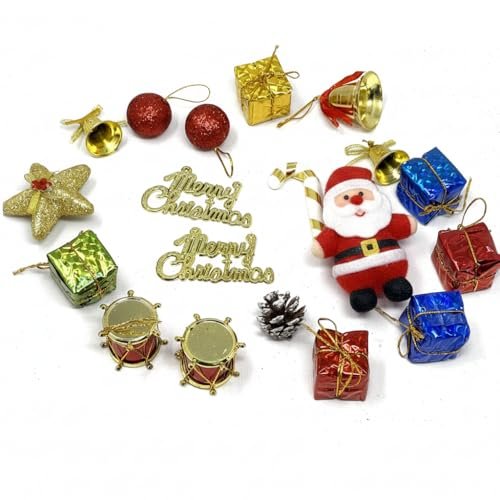 Christmas Decoration Combo Pack | 18 Pcs | Items for Home & Office | Festive Hangings, Stickers, Bells, Balls, Foam Ornaments | PoPo Toys ®