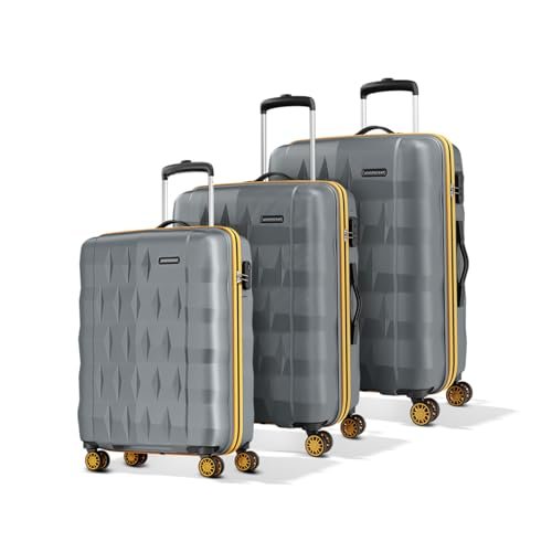 Aristocrat Atlas Set of 3 (Cabin+Medium+Large) Hard Case Trolley Bags, Blue