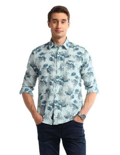 U.S. Polo ASSN. Mens Printed Full Sleeve Shirts (UDSHTO1266_Navy_M)