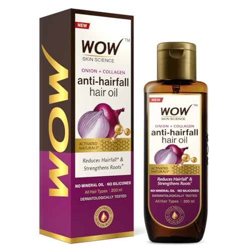 WOW Onion Black Seed Hair Oil – Controls Hair Fall – No Mineral Oil & Silicones – 200mL