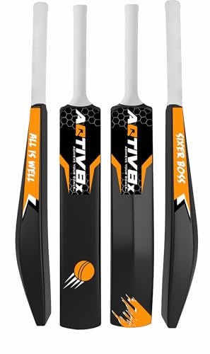 AQTIV8x Plastic Bat, Hard Plastic Cricket Bat, Tennis Cricket Bat, Turf Tennis Bat Lightweight (Size 5, Golden)