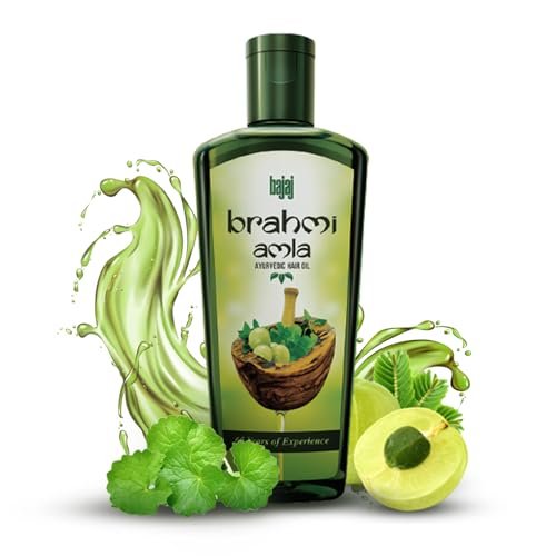 Bajaj Brahmi Amla Hair Oil, Ayurvedic Hair Oil, Reduces Hair Fall, 400ml