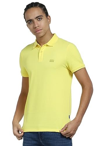 Jack & Jones Men’s Solid Slim Fit T-Shirt (12250244- Aurora, Blue