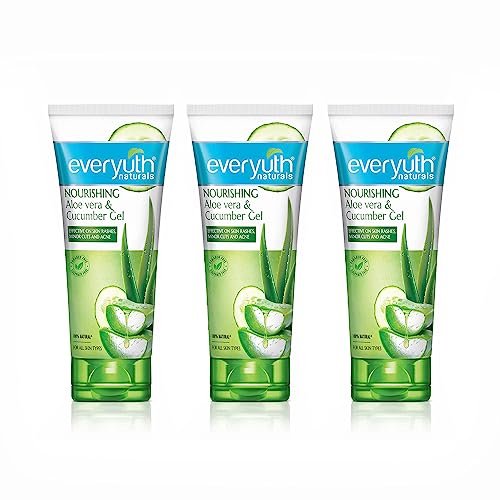 Everyuth Naturals Nourishing Aloe Vera & Cucumber Gel| Protects from Acne, Cuts & Rashes|Refreshing & Soothing Care|Paraben free|For Oily, Dry, Normal, Combination & Sensitive Skin – 150 g (Pack of 3)