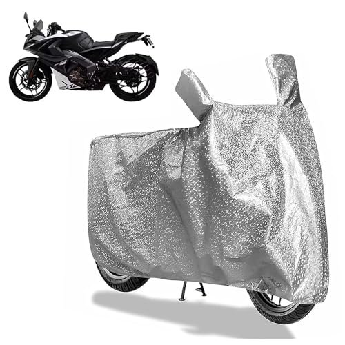 Sulfar Bike Cover for Bajaj Pulsar (RS200 (Current)) | Waterproof, Dustproof & UV Protected | All Weather Two Wheeler Cover (Silver) New 2026 Variants