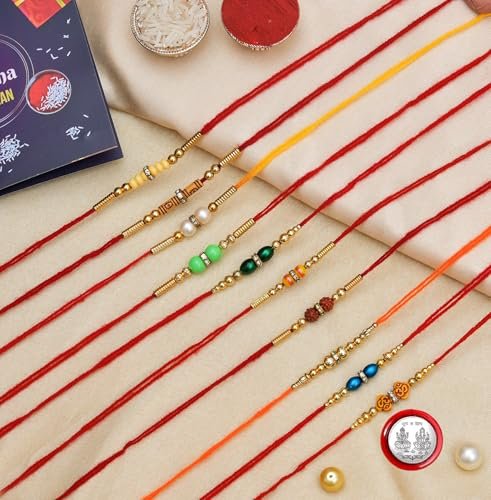 TECHBASICS Combo of 10 Dora Rakhi Set for Brother, Bhaiya, Bhabhi for Rakhi/Rakshabandhan with Roli Chawal & Greeting Card | Premium Rakhi Hamper RKHMPR23