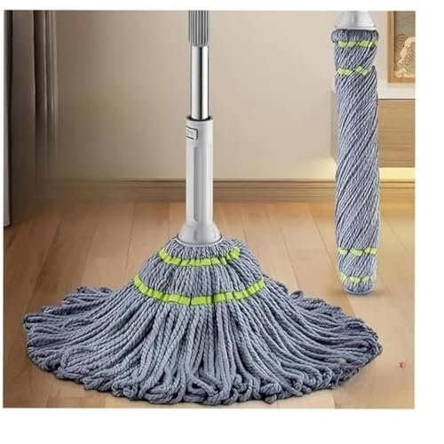 Self Wringing Microfiber Twist Mop for Floor Cleaning, Squeeze Mop with Extendable Stainless Steel Handle and Reusable Head for Wet Dry Tile Surface Care
