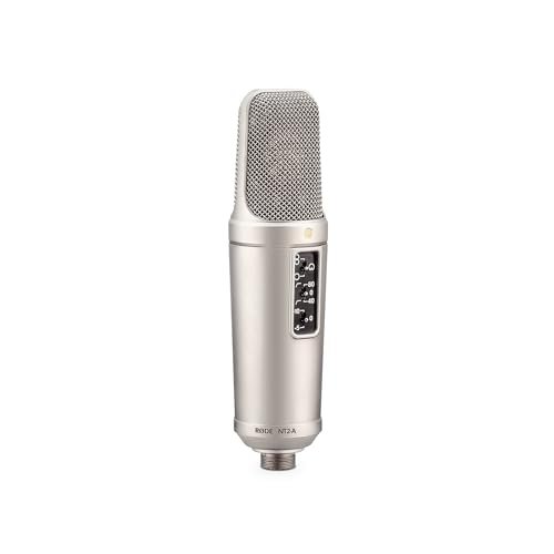 Rode NT2-A Large Diaphragm 3 Polar Pattern Studio Condenser Omnidirectional, Unidirectional XLR Microphone (Metallic)