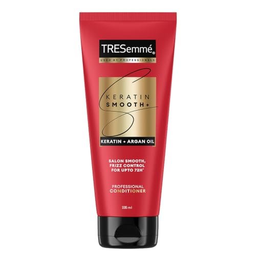 TRESemmé Keratin Smooth Anti Frizz Conditioner 335ml | 72H Frizz Control with Keratin Protein & Argan Oil | Paraben Free Hair Conditioner for Dry Frizzy Hair