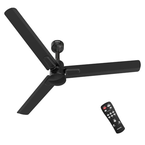 Polycab Silencio Mini DLX 1200mm 5-Star Advanced BLDC,Remote Ceiling fan for home|High Air Delivery, 25 Speed Setting, Sleep Mode, Reverse Rotation |3+1 Years Warranty【Midnight Black】