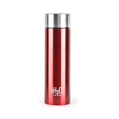 CELLO H2O Stainless Steel Water Bottle for Office & Daily Use 1000 ml, Red | Single Wall Freezer & Fridge Safe, Lightweight & Stylish Leakproof Rustproof Steel Water Bottle for School, Gym & Travel