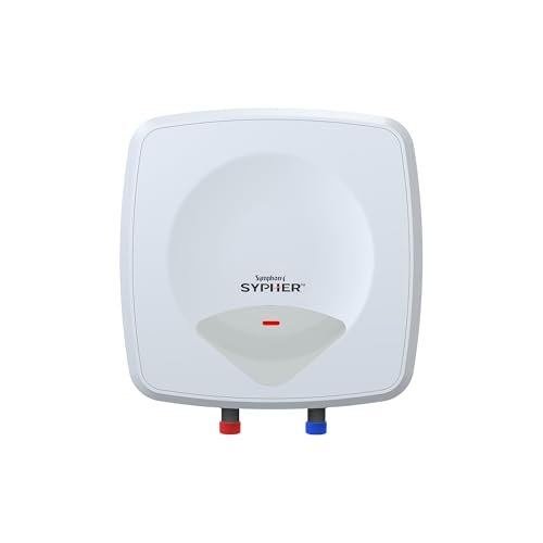 Symphony SYPHER 15 Litre Storage Water Geyser | BEE 5 star Rating Water Heater | 2KW Heating | Glassline Tank | 8 Bar Pressure Compatibility | Free Installation