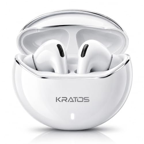 Kratos TW02 Ear Buds Wireless with 60H Playtime, Noise Isolation & Clear Calls, Bluetooth Earbuds with Voice Assistant, Ear Buds with Bluetooth V 5.3 & with Type C Fast Charging, IPX5 TWS Earphones