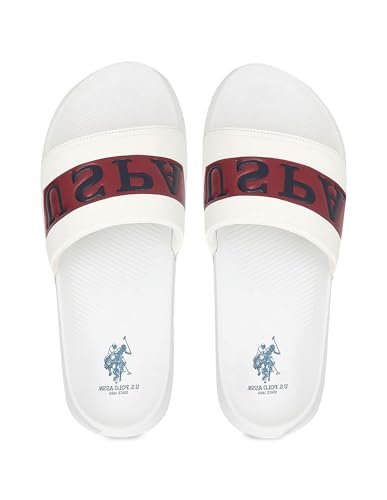 U.S. POLO ASSN. MENS HARVEY 6.0 WHITE Sliders- (UK11) (US12) (2FD24795W01)