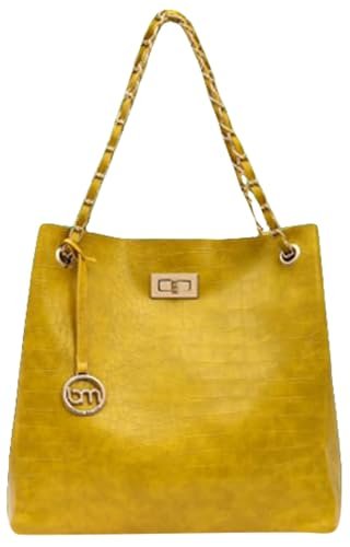Bagsy Malone Bucket Shaped Tote Bag (Croco Yellow)