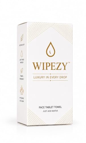 WIPEZY Premium Compressed Face Towel -Reusable Washable Tablet Towel,Just Add Water,Compact Travel Towel
