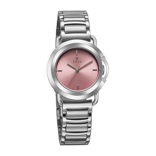 Titan Work Mode Ph I Plain 3 Hands Steel Colour Round Dial Silver A1Stainless Steel Strap Women’s Watch – NU95324SM01