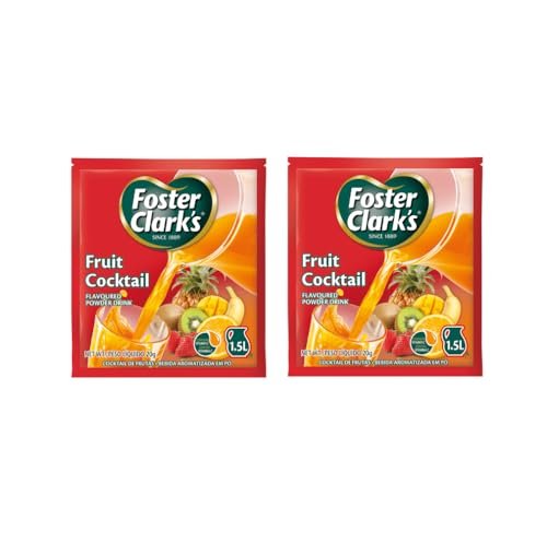 Foster Clark Fruit Cocktail Flavored Powder Drink 20g Packet – Makes 1.5L (2 x 20g) | Imported Drink Mixes | Rich Beverage Mix for Instant Refreshment