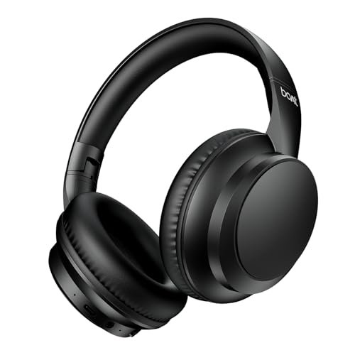 boAt Rockerz 371, 40mm Drivers, 50hrs Battery, 60ms Low Latency, ENx Tech, BT v5.4, Foldable Cups, Voice Assistant, Bluetooth Headphones, Wireless Headphone with Mic (Black Sabre)