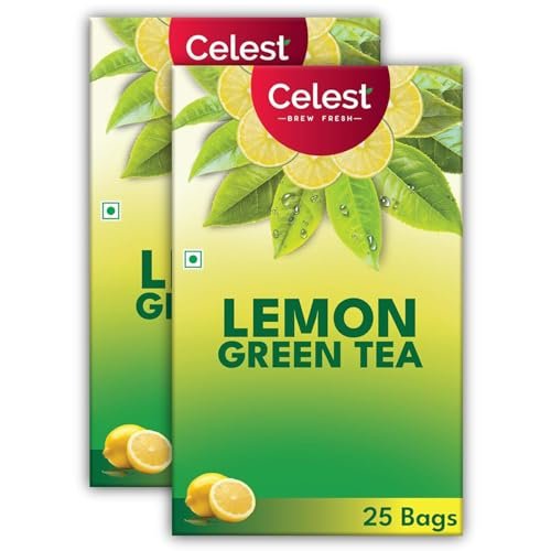 Celest Green Tea 25 Tea Bags| Lemon Flavour | Pack of 2