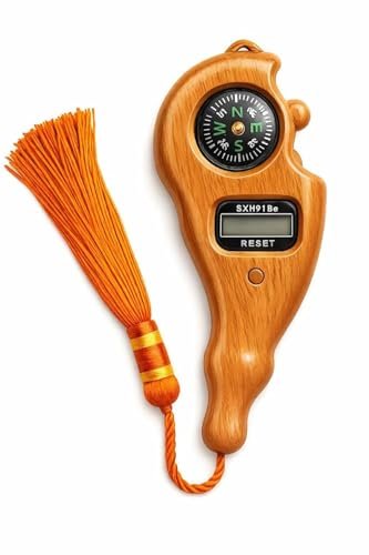 EDNITA Digital Tasbeeh Tally Counter with Qibla Compass | Premium Wood-Look Rosary Counter for Zikr, Prayer & Meditation | Finger Ring Clicker Tally (Multicolor)