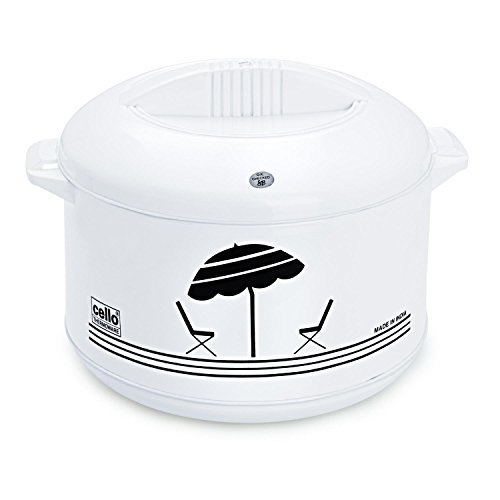 CELLO Plastic Chef Casserole (White, 2 Liter, 1 Piece Chef Casserole)