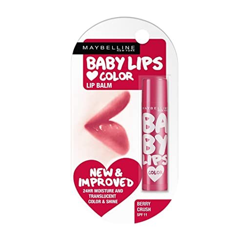 Maybelline New York Lip Balm, With SPF, Moisturises and Protects from the Sun, Pink Lolita & Baby Lips Cherry Kiss, Baby Lips, Berry Crush, 4g