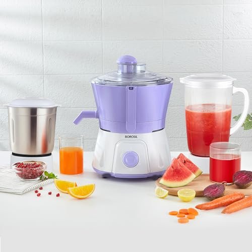 Philips HL7579/00 600 Watt Turbo Juicer Mixer Grinder with 3 Jars -Blend and Carry, Nutri Juicer Jar, Multi Purpose jar