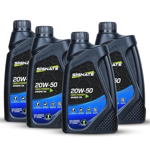 Signate 20W50 Street Race Bike Engine Oil 1L, High Performance Engine Oil for Motor Cycle, Maximum Gear Protection & Efficient Performance Bike Oil (Pack of 4)